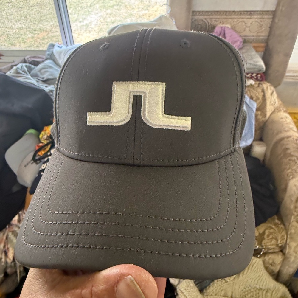 J.Lindeberg Charcoal Cap with White Logo